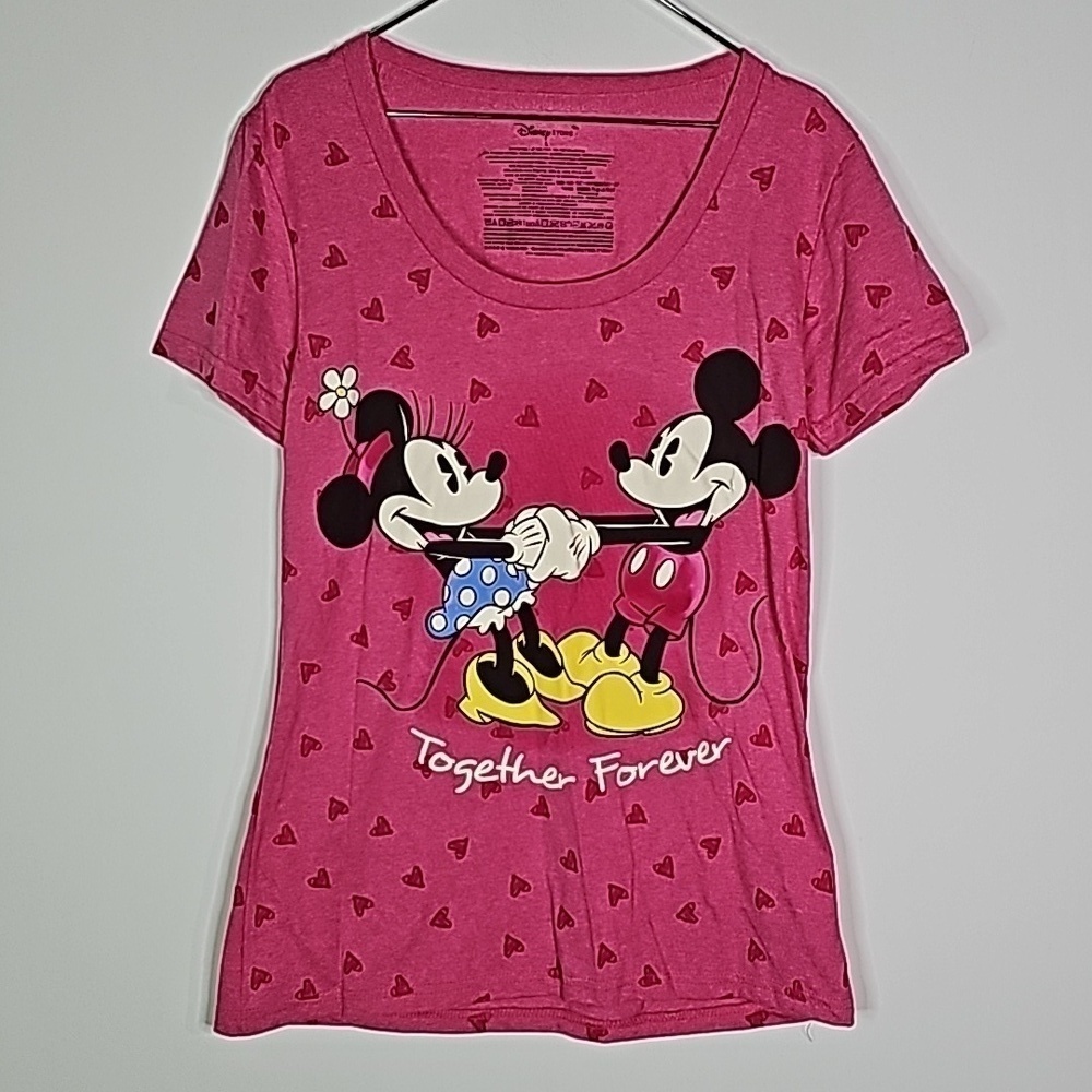 Disney large pink Mickey and Minnie short sleeve top